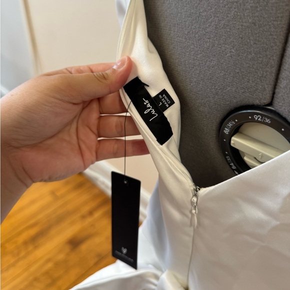 Charming Celebration White Taffeta Bow Mini Dress - Picture 8 of 8